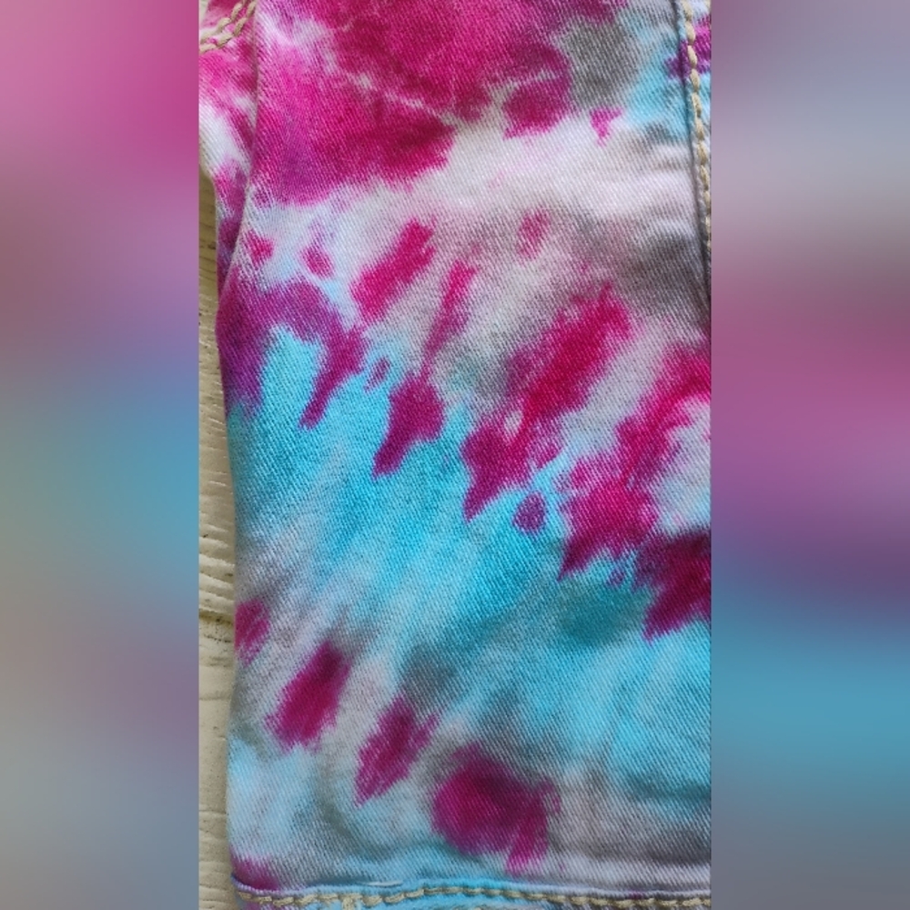 Maurice's Tie Dye Jean Jacket Women's Sz XL Button Down 4 Pocket Design - Picture 8 of 12
